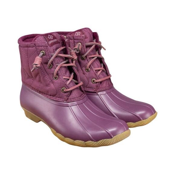 Sperry Women's Saltwater SeaCycled Nylon Duck Boots in Purple. Size 7. NWT! - Picture 1 of 14
